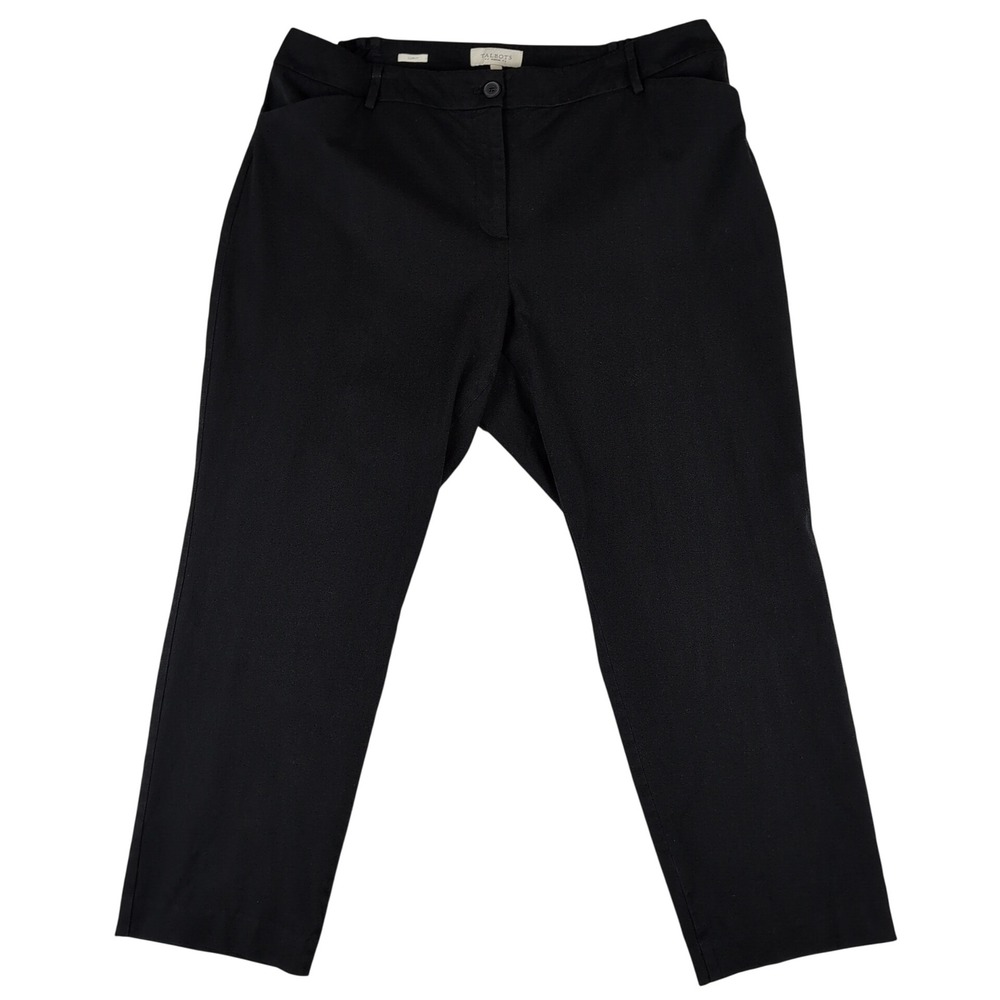Talbots Women Modern Curvy Fit Trousers 18W Black Professional Stretch Pants